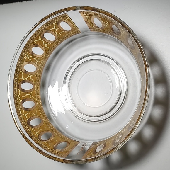 Rare Vintage Collectable Signed Culver Antigua glass salad bowl 22k gold - Picture 2 of 7